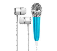 8KLANMMQ Microphone Mini Mic Wired 3.5mm Stereo Studio Handheld Audio with Earphone KTV Karaoke Speech for Phone Computer Noise Cancellation (Color : C) (C)