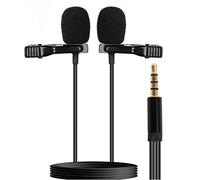 8KLANMMQ Microphone Professional Dual Mini Lavalier Microphone 3.5mm Mini Collar Clip Microphone Mic Studio Lapel Condenser Smartphones Microphone
