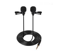 8KLANMMQ Microphone Professional Microphone 3.5mm Dual Head Tie Clip on Mic Lavalier Lapel Mini Microphone for PC Laptop Mobile Phone Portable