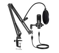 8KLANMMQ Microphone Professional USB Condenser Microphone Bundle Kit, Mic with Adjustable Scissor Arm Stand Shock Mount
