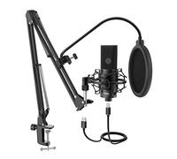 8KLANMMQ Microphone USB PC Condenser Microphone with Adjustable Desktop Mic Arm Shock Mount for Studio Recording Vocals Voice