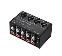 8KLANMMQ Mini Stereo Audio Mixer with 4-Channel RCA Inputs Separate Volume Controls Full Metal Shell