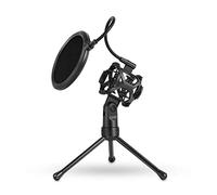 8KLANMMQ Portable Microphone Mic Shock Mount Studio Desktop Tripod Stand with Filter