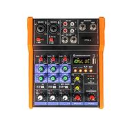 8KLANMMQ PTM-4 Audio Mixer Mixing DJ Console with Sound Card USB 48V Phantom Power for PC Recording Singing Webcast Party