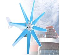 8kW Horizontal Wind Turbine Generator with 8 Blades, Auto Windward Adjustment, Ideal for Home, Garden, Boat, Renewable Energy Solution, Blue - 24V