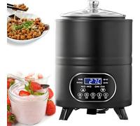 8L/12L Yogurt Maker Machine - 360° Constant Temperature Heating, Adjustable Time & Temp, Digital LCD Screen, for Homemade Yogurt, Greek Yogurt, Natto, Sweet Rice Wine(Black,8L)