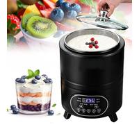 8L/12L Yogurt Maker with Digital Display - 360° Constant Temperature Control, Adjustable Time Setting, Stainless Steel Inner Pot, for Yogurt, Greek Yogurt, Rice Wine, Fruit Vinegar(Black,12L)