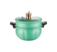 8L (2.1 Gal) Pumpkin Shaped Dutch Oven, Orange & Green Dutch Oven Pot with Lid, Cast Iron Micro-Pressure for Stovetop, Suitable for Stewing, Frying & Baking, Nonstick Ceramic Coating