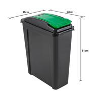 VFM Recycling Bin With Lid 25 Litre Green