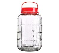 8L 8 Litre Chunky Glass Airtight Storage Jar with Screw Lid Closure & Handle - Ideal for Food Preserves & Drinks - 34cm (H) x 19.5cm (Dia)