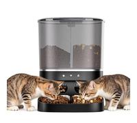 8L Automatic Cat Feeder with 2 Bowls, 2.4GHz WiFi & Voice Record App Timer Automatic Cat Feeder Portion Control for Dry Food, Dual Auto Pet Food Dispenser for Multiple Pets