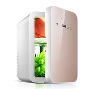 8L Car Mini Fridge, Digital Display AC/DC Cooler Warmer For Home/Car Travel | 8L Capacity, Digital Display -10°C~65°C, Cools To 0°C In 30 Mins, Gold/pink/silver Tempered Glass Door, AC/DC Car Home Travel