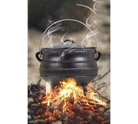 8L Cast Iron Potjie Pot Camping Cookware with Lid & Legs for Outdoor Living and Home Black One Size