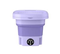 8L Collapsible Mini Washer,Portable Washing Machine,3 Cleaning Modes,Spin Basket,for Apartment Travel Camping Dorm,Universal Machine Cover, Non-Slip Rubber Protective Cover, Purple