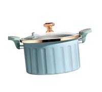 8L Cooking Pot with Lid Pressure Rice Cooker Slow Pasta Noodle Stew for Tea Noodles Milk Soup(Blue)