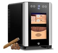 8L Electric Cigar Humidor, Intelligent Electric Cigar Humidor Cooler, Silent Constant Temperature Cigar Cabinet with Cedar Wood Shelf & Drawer for 100 Cigars, LED Light & Tempered Glass Door