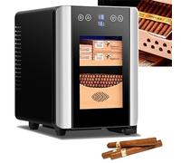 8L Electric Cigar Humidors,Hold 100 Counts Quiet Cigar Humidor Box w/Spanish Cedar Wood Drawer and Shelves,58W Small Cigar Cabinet w/Digital Hygrometer
