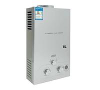 8L Gas Water Heater LPG Tankless, Portable Instant Propane Water Heater With Shower Kit, Silver 16KW Liquefied Petroleum