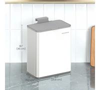 8L Hanging Kitchen Steel Bin with Lid, Cloud White