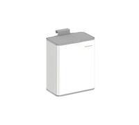 SONGMICS Hanging Kitchen Bin, 2.1-Gallon (8 L) Steel Trash Bin with Lid for Food Waste, Cabinet Door Hanging or Wall-Mounted with Hooks, for Under Sink, Bathrooms, Cloud White LTB810W01