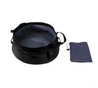 8L Lightweight Folding Basin Double Layer Leak-Proof Design 210D Nylon Heat-Resistant Portable for Camping Travel Foot Bath Dishwashing Fruits Pet(dark Blue)