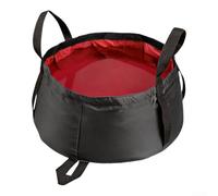 8L Lightweight Folding Basin Double Layer Leak-Proof Design 210D Nylon Heat-Resistant Portable for Camping Travel Foot Bath Dishwashing Fruits Pet(Red)