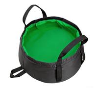 8L Lightweight Folding Basin Double Layer Leak-Proof Design 210D Nylon Heat-Resistant Portable for Camping Travel Foot Bath Dishwashing Fruits Pet(Green)