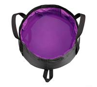 8L Lightweight Folding Basin Double Layer Leak-Proof Design 210D Nylon Heat-Resistant Portable for Camping Travel Foot Bath Dishwashing Fruits Pet(Purple)