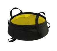 8L Lightweight Folding Basin Double Layer Leak-Proof Design 210D Nylon Heat-Resistant Portable for Camping Travel Foot Bath Dishwashing Fruits Pet(Yellow)