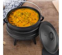 8L Litre Cast Iron Potjie African Pot Deep Camping Cooking Pot Campfire Stew Pot
