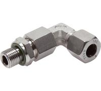 8L & M12x1.5 Stainless Steel Elbow Cutting Fitting with Male Threads 315 bar Adjustable ISO 8434-1