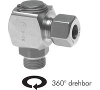 8L & M12x1.5 Stainless Steel Swivel Joint Compression Fitting with Male Threads DN 5250 bar FKM Rotatable ISO 8434-1