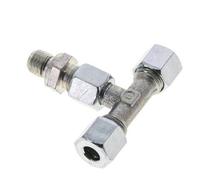 8L & M12x1.5 Zink plated Steel T-Shape Tee Cutting Fitting with Male Threads 315 bar Adjustable ISO 8434-1