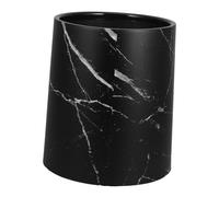 8L Marbling Pattern Double Layer Trash Can Round Plastic Waste Bin for Kitchen Bathroom Office & Home Use Slish Black Garba Container