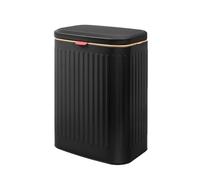 8L Matte Black Striped Hanging Bin Stainless Steel Kitchen Waste Bin with Sliding Lid Space Saving Wall Mounted Trash Can for Cupboard Bathroom Office