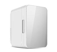8L Mini Fridger, Portable Thermoelectric Cooler and Warmer Freezer with 110-220v/12v Removable Partition Tempered Glass Silent Low Noise, Energy Saving for Bedroom,Dorm,Office,Car