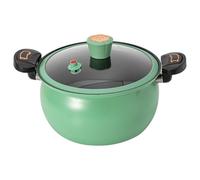 8L Mini Pressure Cooker, Fast Heating Lock Handles Pot, See-Through Lid Non-Stick Stockpot for Gas, Induction & Electric Stoves(Green)