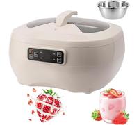 8L Multi-Function Fermentation Machine - Intelligent Yogurt Maker with Stainless Steel Liner, LCD Screen & Adjustable Temperature/Time Control for Greek Yoghurt, Bread, Natto, Rice Wine (White)