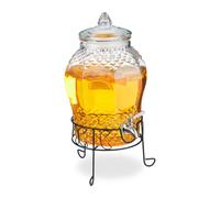 8L Party Beverage Dispenser Juice Container Water Juice Transparent Retro Stand