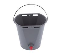 8L Plastic Feeder Bucket with Nipples Check Valves Feeding Equipment for Livestock Use Large Capacity Durable Food Grade Gray 30x28x23.6cm (For sheep)