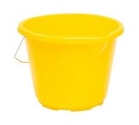 8L Plastic Yellow Bucket Heavy Duty Builders Water Storage Strong Metal Handle