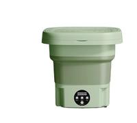 8L Portable Small Foldable Washing Machine with Spin Dryer For Socks Underwear Panties Washer Household(Green,UK)