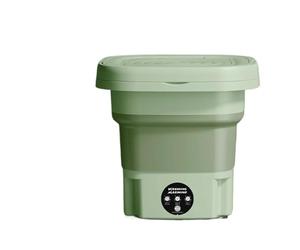 8L Portable Small Foldable Washing Machine with Spin Dryer For Socks Underwear Panties Washer Household(Green,UK)