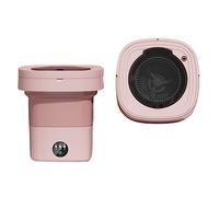 8L Portable Washer ，Collapsible Travel Washing Machine，Spin Dryer for Clothes ，Compact Design， Ideal for Camping and Small Spaces，Mini Small Washer，Socks & Underwear (Pink)