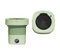8L Portable Washer ，Collapsible Travel Washing Machine，Spin Dryer for Clothes ，Compact Design， Ideal for Camping and Small Spaces，Mini Small Washer，Socks & Underwear (Green)