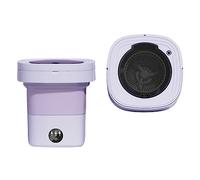 8L Portable Washer ，Collapsible Travel Washing Machine，Spin Dryer for Clothes ，Compact Design， Ideal for Camping and Small Spaces，Mini Small Washer，Socks & Underwear (Purple)