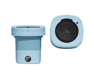 8L Portable Washer ，Collapsible Travel Washing Machine，Spin Dryer for Clothes ，Compact Design， Ideal for Camping and Small Spaces，Mini Small Washer，Socks & Underwear (Blue)