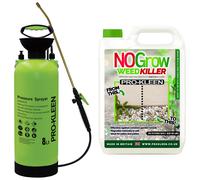 8L Pump Pressure Garden Sprayer & NOGrow Weed & Moss Killer 5L ProKleen Green One Size