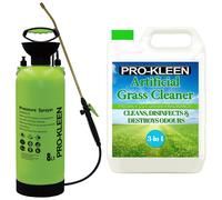8L Pump Pressure Sprayer & Cut Grass Scent Artificial Grass Cleaner 5L ProKleen Green One Size