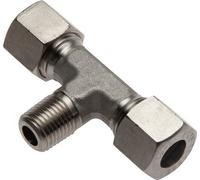 8L & R3/8'' Stainless Steel T-Shape Tee Compression Fitting with Male Threads 315 bar ISO 8434-1